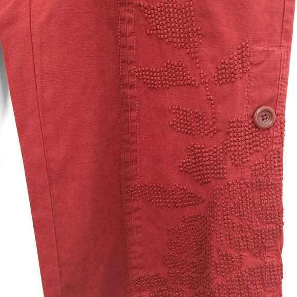 Cabi Clay Red Cropped Wide Leg Utility Pants - Picture 3 of 6